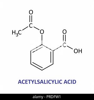 Illustration de la formule de structure de l'acide acétylsalicylique Illustration de Vecteur