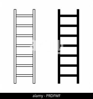 Illustration noir et blanc des échelles isolées Illustration de Vecteur