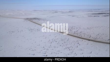 Tuktoyaktuk, Tuk, T.N.-O., Territoires du Nord-Ouest, Canada, Panorama aérien, Brian Martin RMSF Banque D'Images