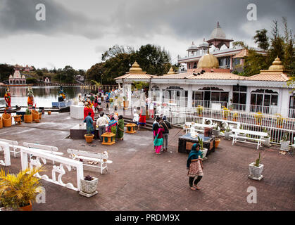 Ganga Talou (Grand Bassin) Temple Hindou, l'Ile Maurice Banque D'Images
