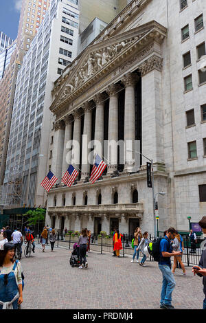 La ville de New York, USA - 8 juin 2017 : La Bourse de New York le 8 juin 2017 à New York, New York. C'est la plus grande bourse au monde en termes de c Banque D'Images