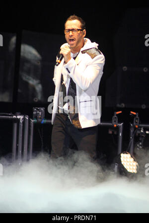 Donnie Wahlberg avec de nouveaux enfants sur le bloc se produit en concert à la BB & T Centre à Sunrise, en Floride le 22 juin 2013. Banque D'Images