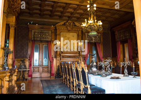 Salle à manger de fantaisie au château de Chapultepec, Mexico. Banque D'Images