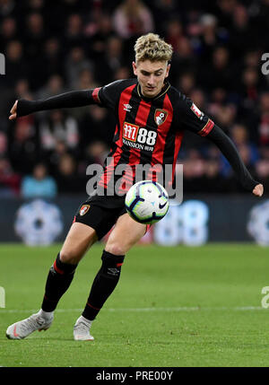 Bournemouth, Royaume-Uni. 1 octobre 2018. David Brooks, de Bournemouth - Bournemouth AFC AFC v Crystal Palace, Premier League, stade Vitalité, Bournemouth - 1er octobre 2018 UTILISATION ÉDITORIALE STRICTEMENT SEULEMENT - DataCo règles s'appliquent - Pas d'utilisation non autorisée avec l'audio, vidéo, données, listes de luminaire, club ou la Ligue de logos ou services 'live'. En ligne De-match utilisation limitée à 75 images, aucune émulation. Aucune utilisation de pari, de jeux ou d'un club ou la ligue/dvd publications. Crédit : Richard Calver/Alamy Live News Banque D'Images