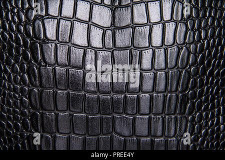 Texture de fond noir cuir de reptiles Banque D'Images