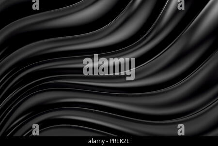 Une bande noire vagues futuristic background. Le rendu 3D Banque D'Images