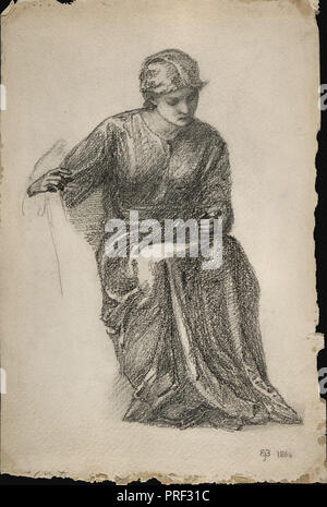 Burne-Jones Edward Coley - Femme assise Banque D'Images