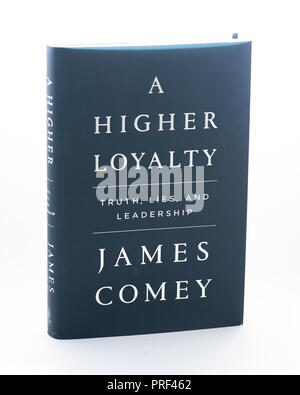 Une plus grande loyauté, d'un livre de James Comey, sur le leadership, la loyauté, de la politique et des valeurs dans l'âge du président américain Donald Trump. Banque D'Images