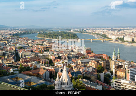 Vue sur l'île Marguerite à Budapest, Hongrie Banque D'Images