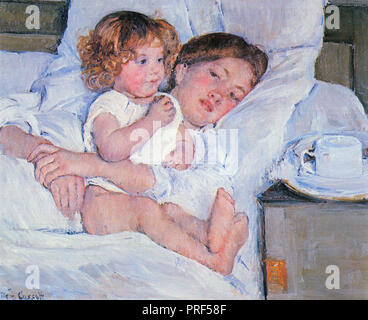 Mary Cassatt - Petit déjeuner au lit 1897 Banque D'Images