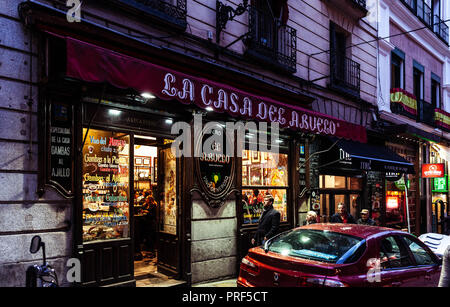 La Casa del Abuelo restaurant, Madrid, Espagne. Banque D'Images