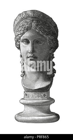 Illustrations originales de Junon, déesse romaine antique, le protecteur et conseiller spécial de l'état. Publié dans histoire illustrée de la gre Banque D'Images