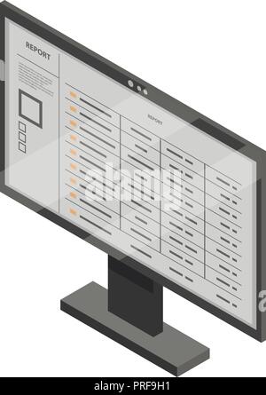 L'icône du moniteur de bureau, style isométrique Illustration de Vecteur