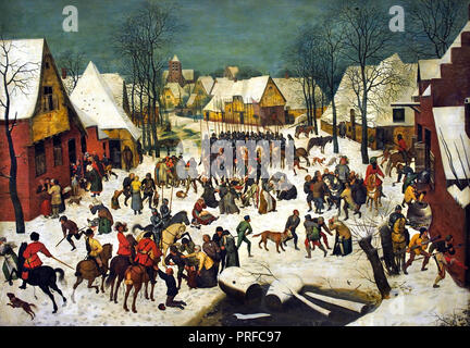 Massacre des Innocents 16e siècle Pieter Bruegel (aussi Brueghel) l'ancien ( 1525-1530 -1569) était la plus importante de l'artiste peintre hollandais et flamand, Belgique, belge, néerlandais, les Pays-Bas. Banque D'Images