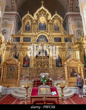 Varsovie, Pologne 31 Mai 2018 : l'intérieur de la cathédrale métropolitaine de la sainte et de l'égalité-à-le-Apôtres Marie Madeleine. Cathédrale Orthodoxe polonaise se Banque D'Images
