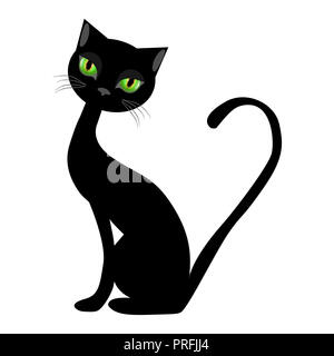 Silhouette de chat symbole icône du design. Vector illustration isolé sur fond blanc Banque D'Images