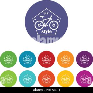 SV bike style icons set vector color Illustration de Vecteur