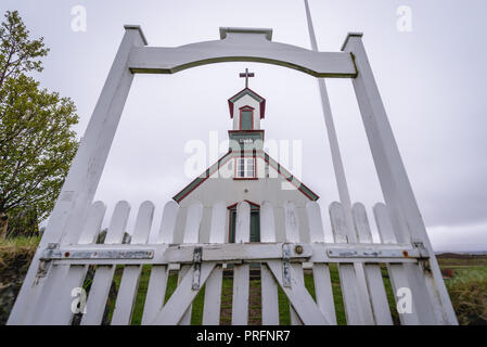 Dans l'église Keldur Turf House Museum dans la partie sud de l'Islande Banque D'Images