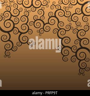 Vector abstract pattern tourbillonne dans fond brun Illustration de Vecteur