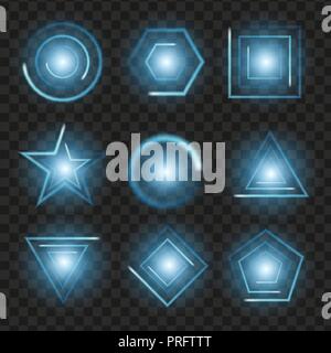 Les feux lumineux bleu noir forme sur fond transparent. Vector illustration Illustration de Vecteur