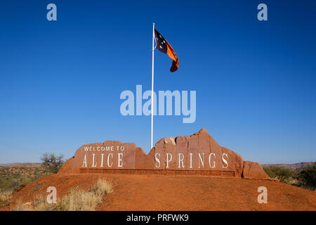 Bienvenue sur Alice Springs, Australie Banque D'Images