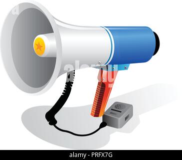 Haut-parleur ou megaphone icon isolé sur fond blanc. Vector Illustration de Vecteur