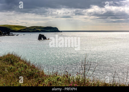Vue mer sur la côte du Devon Banque D'Images
