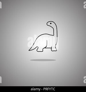 Dinosaure brachiosaurus sur fond gris avec un dégradé. Vector illustration. Illustration de Vecteur