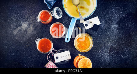 Tableau : Orange jelly / confiture de tomate Banque D'Images