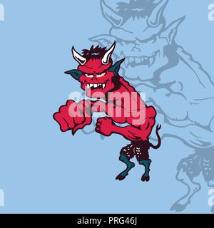 Crazy cartoon diable. personnage Vector Illustration. Illustration de Vecteur