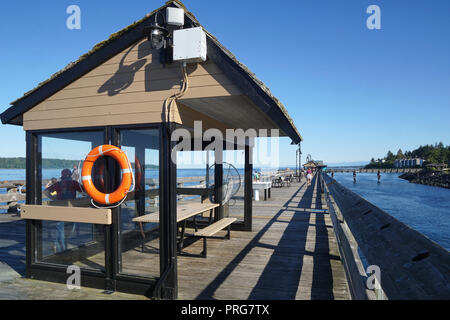 Campbell River Discovery Pier, l'île de Vancouver, Canada Banque D'Images