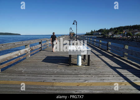 Campbell River Discovery Pier, l'île de Vancouver, Canada Banque D'Images