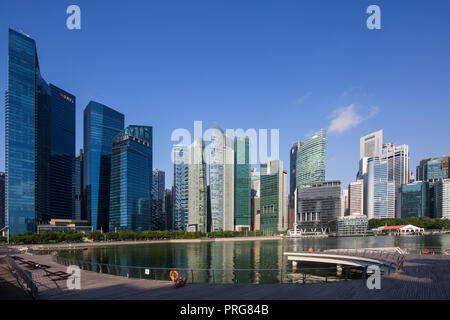 Vue sur le paysage de l'architecture des gratte-ciels de Singapour Banque D'Images