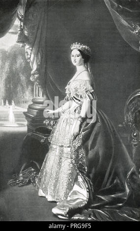 L'Impératrice Eugénie des Français en 1854, Eugénie de Montijo. La dernière Impératrice des Français, comme l'épouse de Napoléon III Banque D'Images