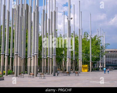 Parque de las Luces (Parc de l'allumage des feux) sur la place Cisneros, à Medellin (Colombie) Banque D'Images