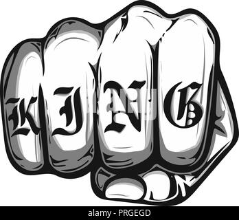 Fist homme part, symbole de protestation prolétarienne. Signe de puissance Illustration de Vecteur