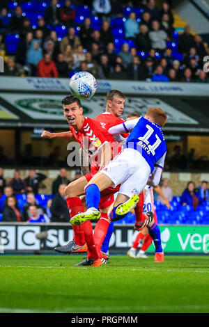 Ipswich, Suffolk, UK. 2 octobre, 2018. 2 octobre 2018, Portman Road, Ipswich, Angleterre ; Sky Bet Championship Ipswich Town v Middlesbrough ; Jon Nolan (11) d'Ipswich a essayer de marquer. Credit : Georgie Kerr/Nouvelles Images, la Ligue de Football anglaise images sont soumis à licence DataCo Crédit : News Images /Alamy Live News Banque D'Images