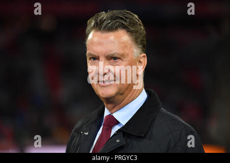 Munich, Allemagne. 09Th Oct, 2018. Louis Van Gaal (entraîneur de football), l'image seule, seule image, portrait, portrait, portrait. FC Bayern Munich-Ajax Amsterdam 1-1, Ligue des Champions de football, le groupe E, le 02/10/2018. ALLIANZAREN A. | Conditions de crédit dans le monde entier : dpa/Alamy Live News Banque D'Images