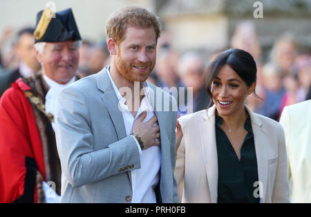 Chichester, Sussex, UK. 3 octobre, 2018. Le duc et la duchesse de Kent arrivent à Chichester dans maison Edes pendant leur première visite officielle à Sussex sur Octobre 03, 2018 à Chichester, West Sussex, Angleterre. Utilisez uniquement la rédaction Crédit : Paul Terry Photo/Alamy Live News Banque D'Images