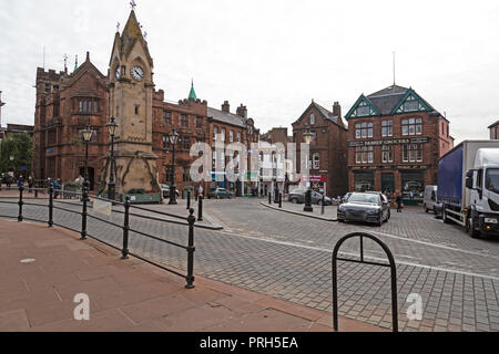 Le centre de la ville de Penrith dans le comté de Cumbrie en Angleterre. Banque D'Images