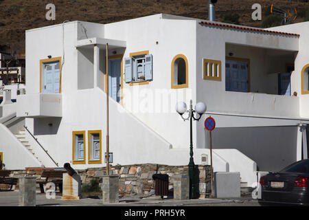 L'île de Kéa Grèce Main Street House Banque D'Images