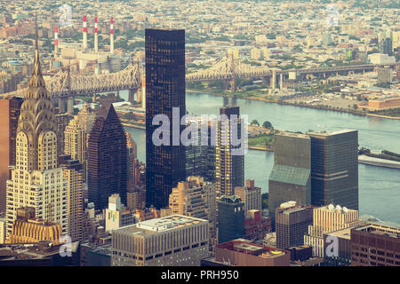 New York City skyscrapers street vue aérienne Banque D'Images