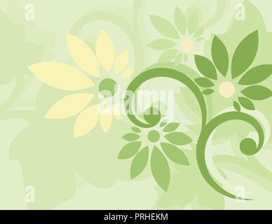 Papier peint à fleurs vert transparent Illustration de Vecteur