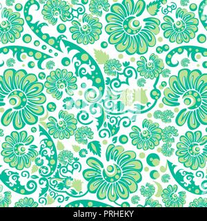 Papier peint à fleurs vert transparent Illustration de Vecteur