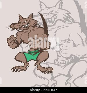 Les loups de personnages de dessins animés. personnage Vector Illustration. Illustration de Vecteur