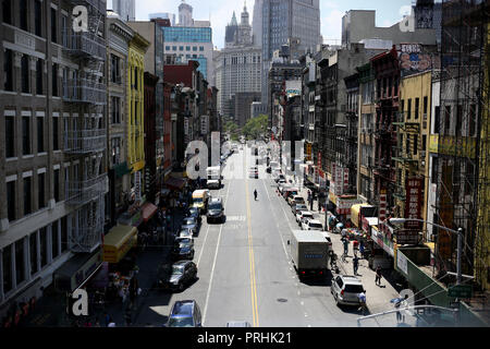 New York, USA - 22 juin 2018 : Chinatown vue depuis le pont de Manhattan dans le quartier chinois, la ville de New York Banque D'Images