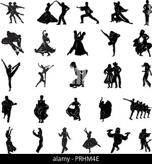 Les gens silhouette danseuse collection. Vector Illustration. Illustration de Vecteur