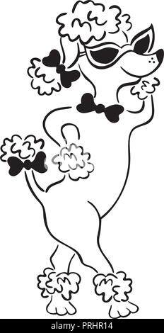 Chien élégant caricature caricature handrawn. décrit l'illustration croquis vecteur. Illustration de Vecteur