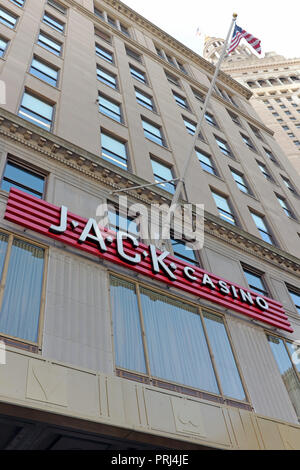 Jack Casino dans la Tour Centre-ville sur la place publique à Cleveland, Ohio, USA. Banque D'Images