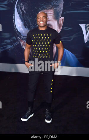 Anderson Silva assistant à la 'Venom' première mondiale au Regency Village Theatre Le 1 octobre 2018 à Westwood, en Californie. Banque D'Images